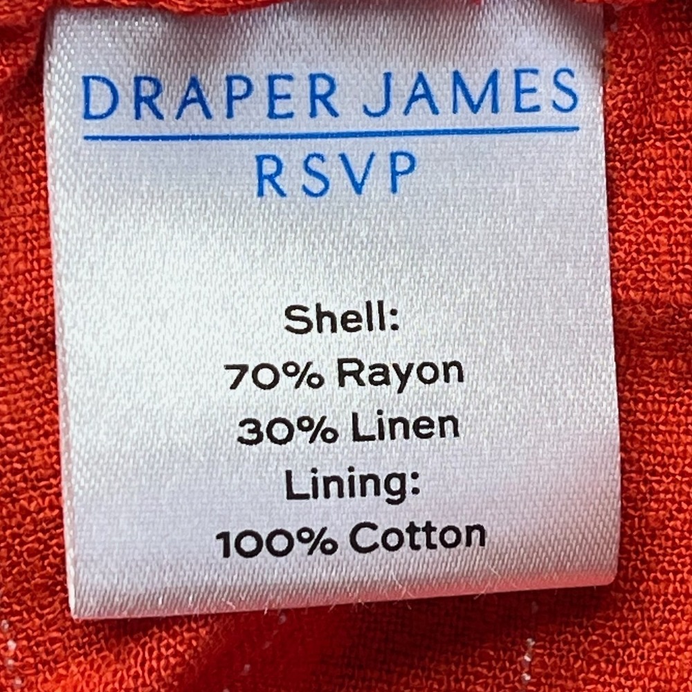 Draper James Women Vest and Shorts Set Rayon Linen Red Pinstripe Medium Preppy - Picture 6 of 12